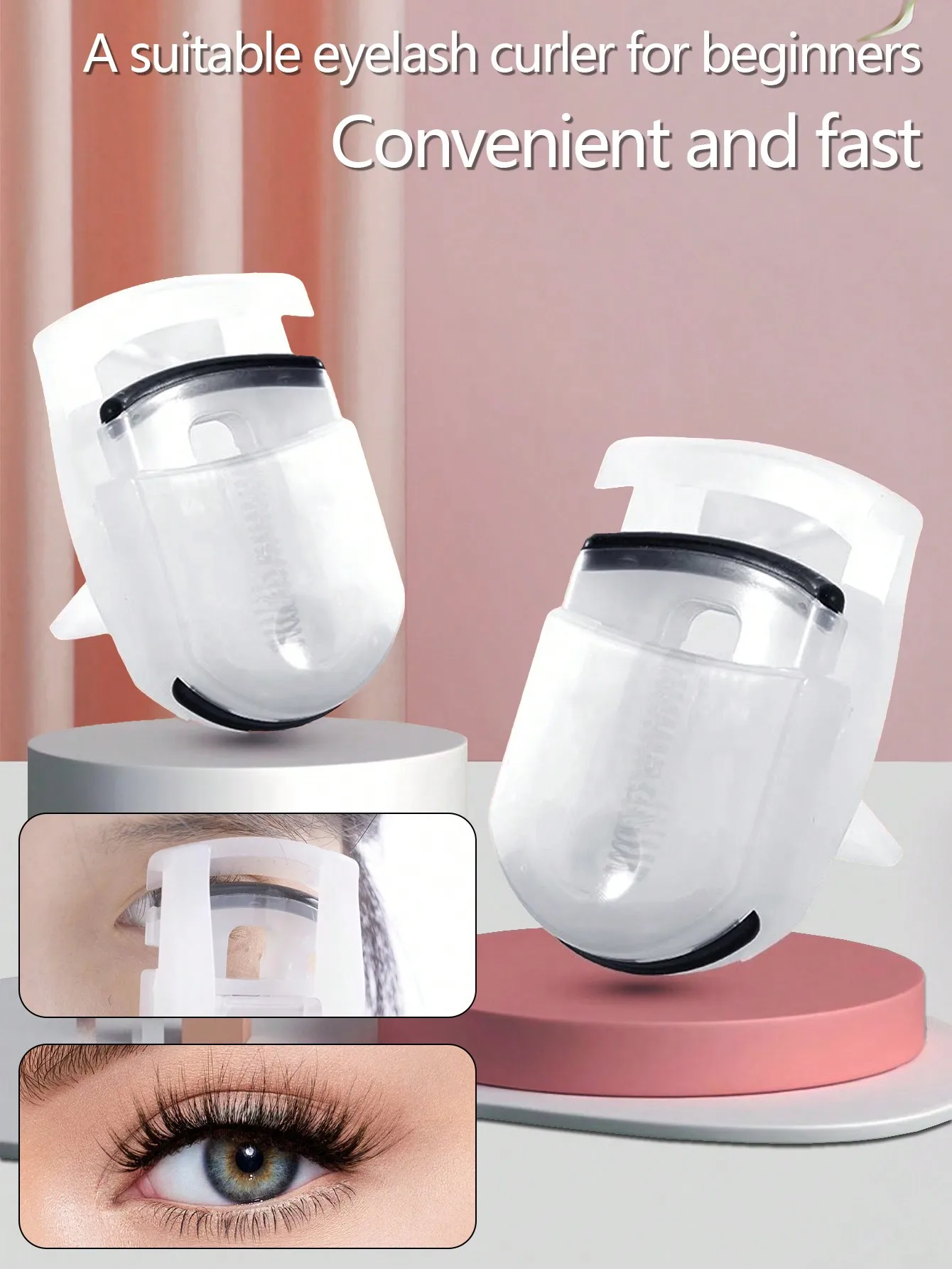 Transparent White Mini Portable Eyelash Curler - Easy Shaping, Non-Damaging, Eye Contour Fitting, Wide-Angle Non-Clamping, Includes Spare Pads, Easy Replacement, Suitable For Beginners,Makeup,Cheap,Room Decor,Vanity,Travel,Bedroom sb2411116495492210