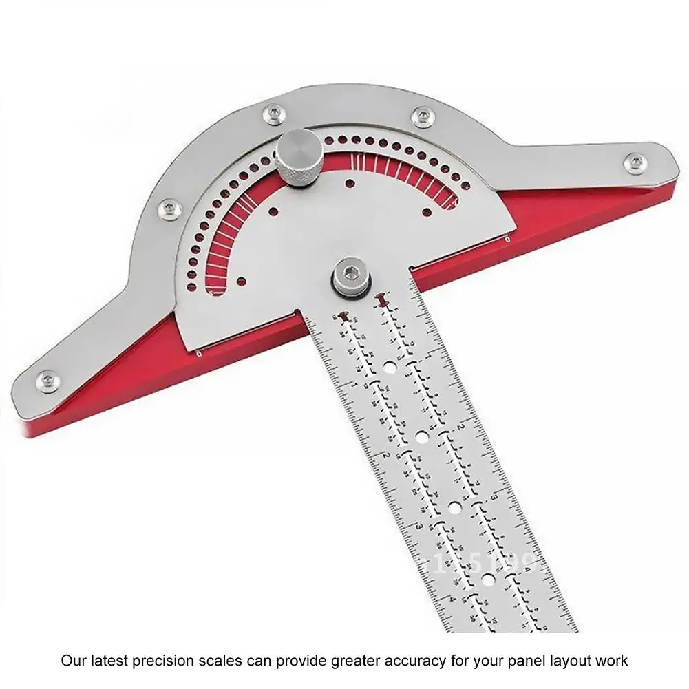 Woodworkers Edge Rule Protractor T-Type Woodworking Ruler Angle Measure Stainless Steel Carpentry Layout Carpenter Tools 1Pcs