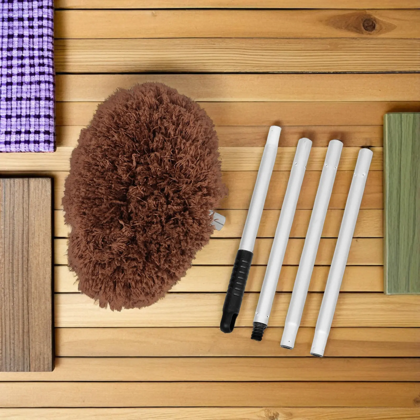 

Detachable Circular Ceiling Fan Cleaner Brush Soft Bristles for Dust Removal on Blades Light Fixtures High Ceilings Spider Webs