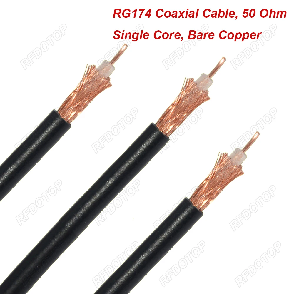 1M~500M RG174 Coaxial Cable 50 Ohm Single Core Bare Copper Low Loss High Quality Fast Shipping