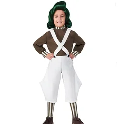 Movie Kids Cosplay Costume Boys Overalls Striped Uniform Halloween Carnival Children Fantasy Performance Outfit