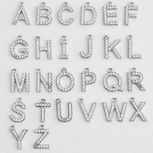 26pcs per lot Stainless Steel English Letters Charms  6x10mm Initial Beads  DIY Accessories for  Handmade Jewelry