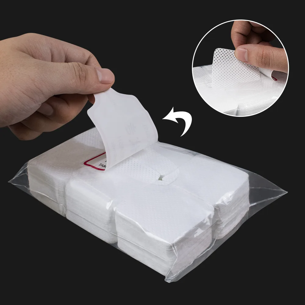 540 pz/borsa Cuscinetti per rimuovere lo smalto morbido non tessuto - Salvietta senza pelucchi per forniture per l'estensione delle ciglia
