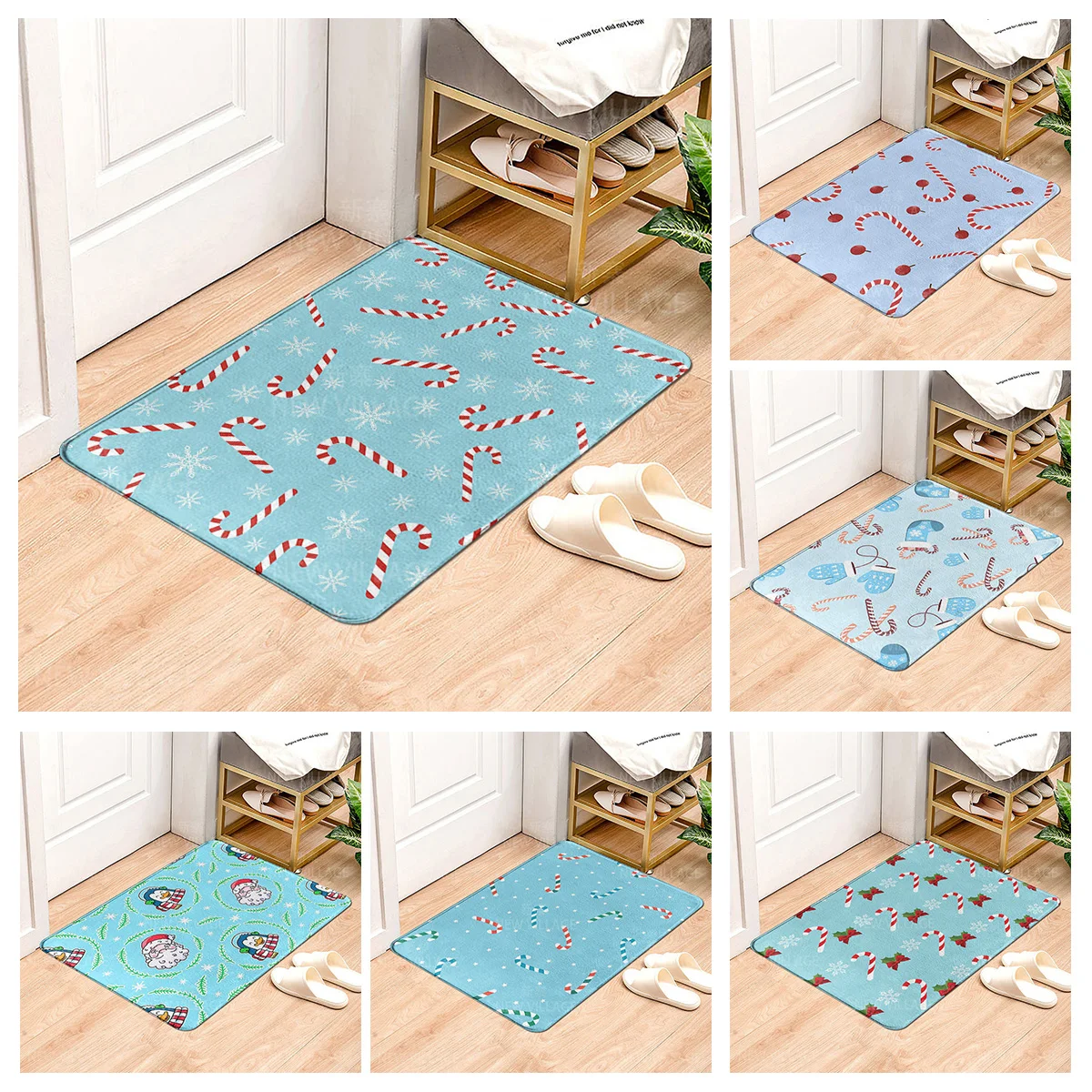 House entrance carpet Home door mat Living Room Bath Foot bathroom non-slip water absorption rugs bath Merry Christmas winter