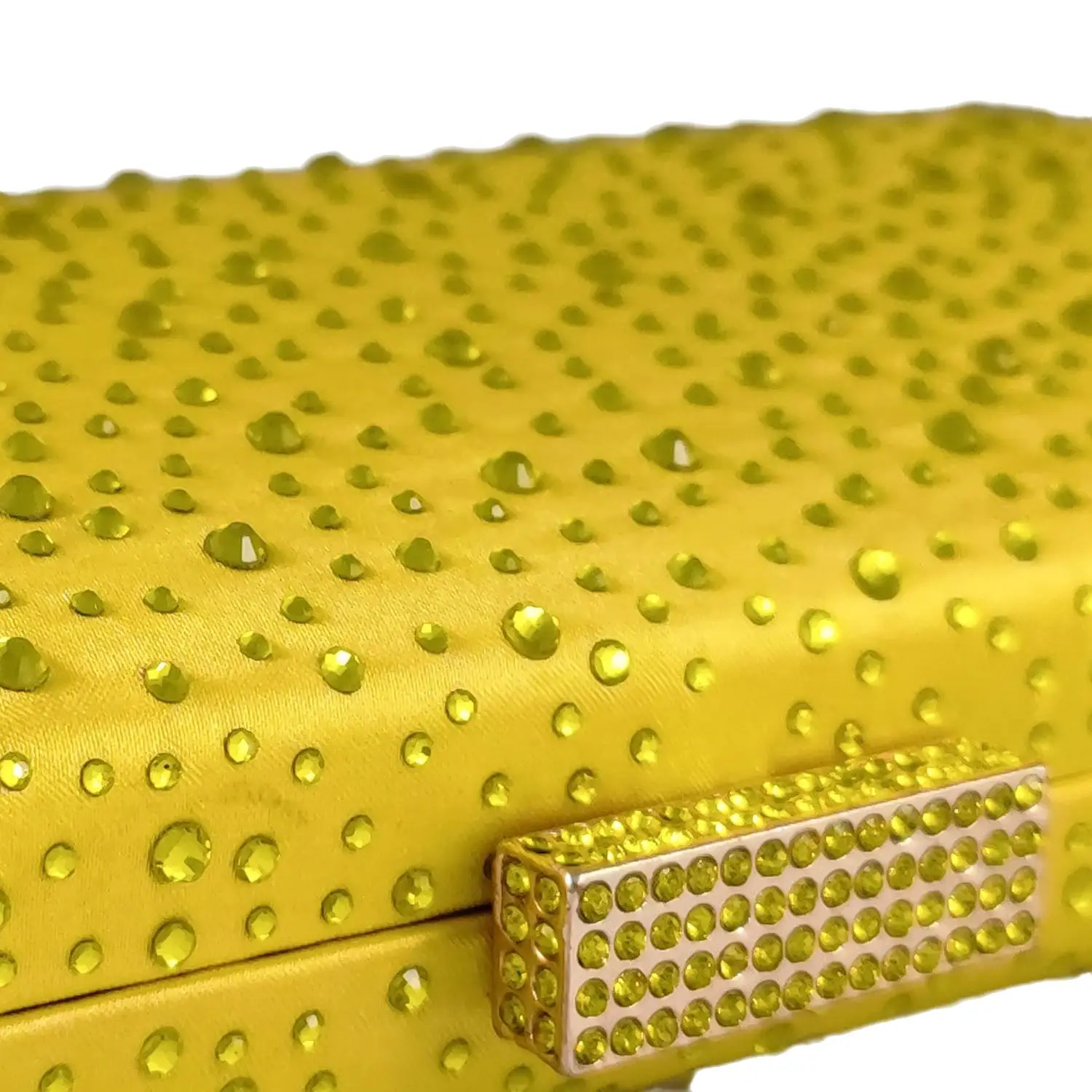 Boutique De FGG Women Yellow Crystal Evening Bags Wedding Party Rhinestone Purses and Handbags Bridal Box Clutch Bag