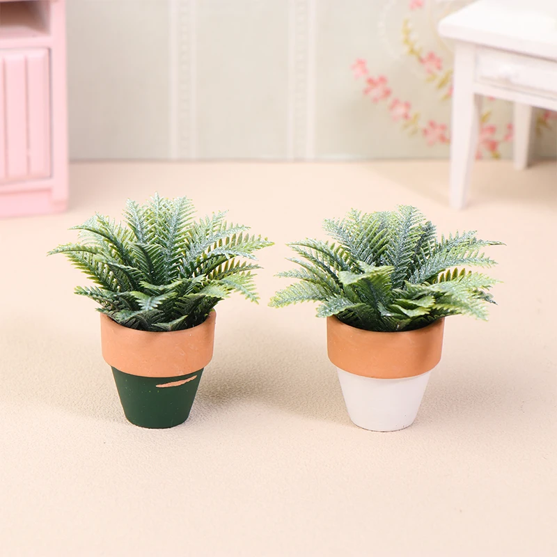 1/12 Dollhouse Miniature Green Plant Tree Potted Model Dollhouse Home Decoration Dolls House Home Micro Garden Ornaments