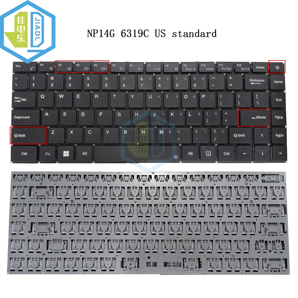 

Клавиатура для ноутбуков US RU LA Latin English без подсветки для NP14G 6319C Axioo Hype 1 Chuwi Gemibook XPro, замена клавиатуры для ноутбука