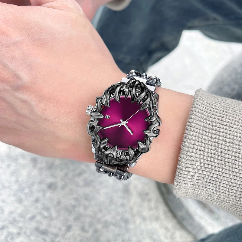 

Vintage Y2K Men Watch Alabaster European And American Trendy Fashion Style Alien Paw Design Waterproof Men Quartz Watch