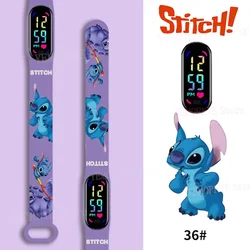 Disney Stitch Orologi digitali per bambini Figure anime LED Touch Luminoso cinturino sportivo per bambini Orologio digitale impermeabile Giocattolo di compleanno