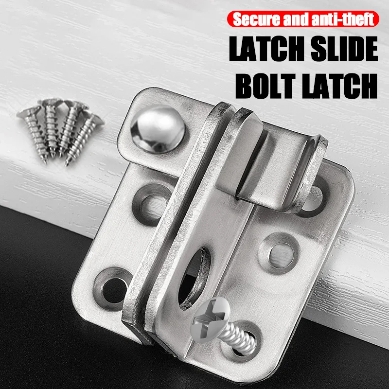 

1pcs Latch Slide Bolt Lock Flip Latch stainless steel Safety Door Lock for Barn Cabinet Pet Cage Fence Bathroom Garage Window