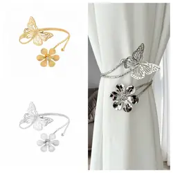 Metal Flower Leaves Shape Hook Holder Curtain Holdback Buckle Home Decoration