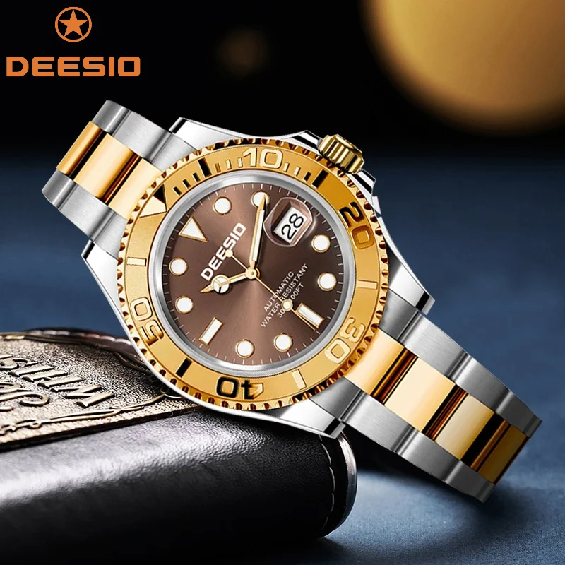 

Deesio Design Watches D383 Fashion Bussiness Automatic Movement Watch with Calenda Mechanical Wristwatches Steel Strap Clock Y2k