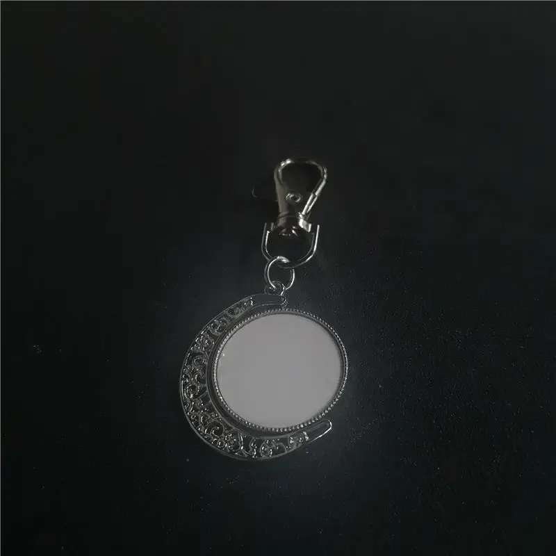 sublimation blank Baptism moon keychains key ring heat transfer printing  blank diy materials 20pcs/lot