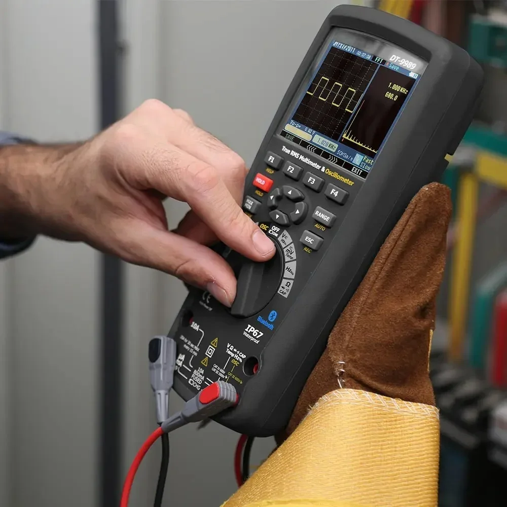 DT-9989 Professional Handheld Digital Multimeter Oscilloscope 0.025% DCV Accuracy Real-time Sample Rate Fully PC Calibration