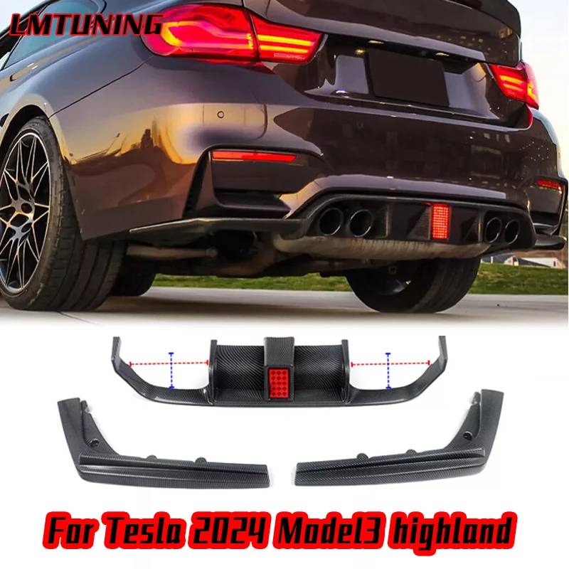 

For 2015-2020 BMW M3 F80 M4 F82 F83 Rear Diffuser Lip W/ LED Light Gloss Black Rear Lip body kit Spoiler Auto Parts Accessories