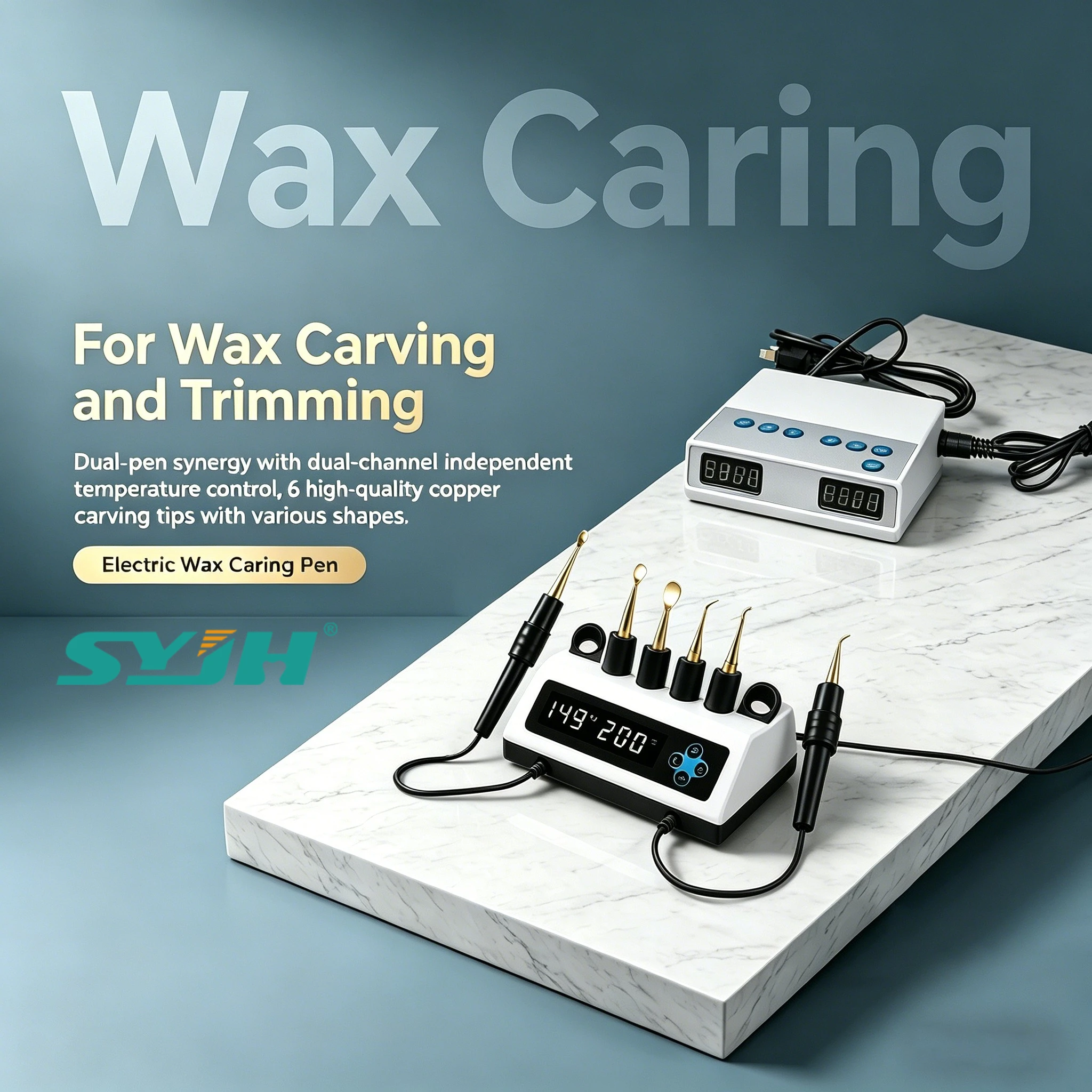 

SYJH Dental Electric Waxer Heat Carving Machine for Carving and Molding Wax Patterns +Double Pen +6 Wax Tips Professional Tools