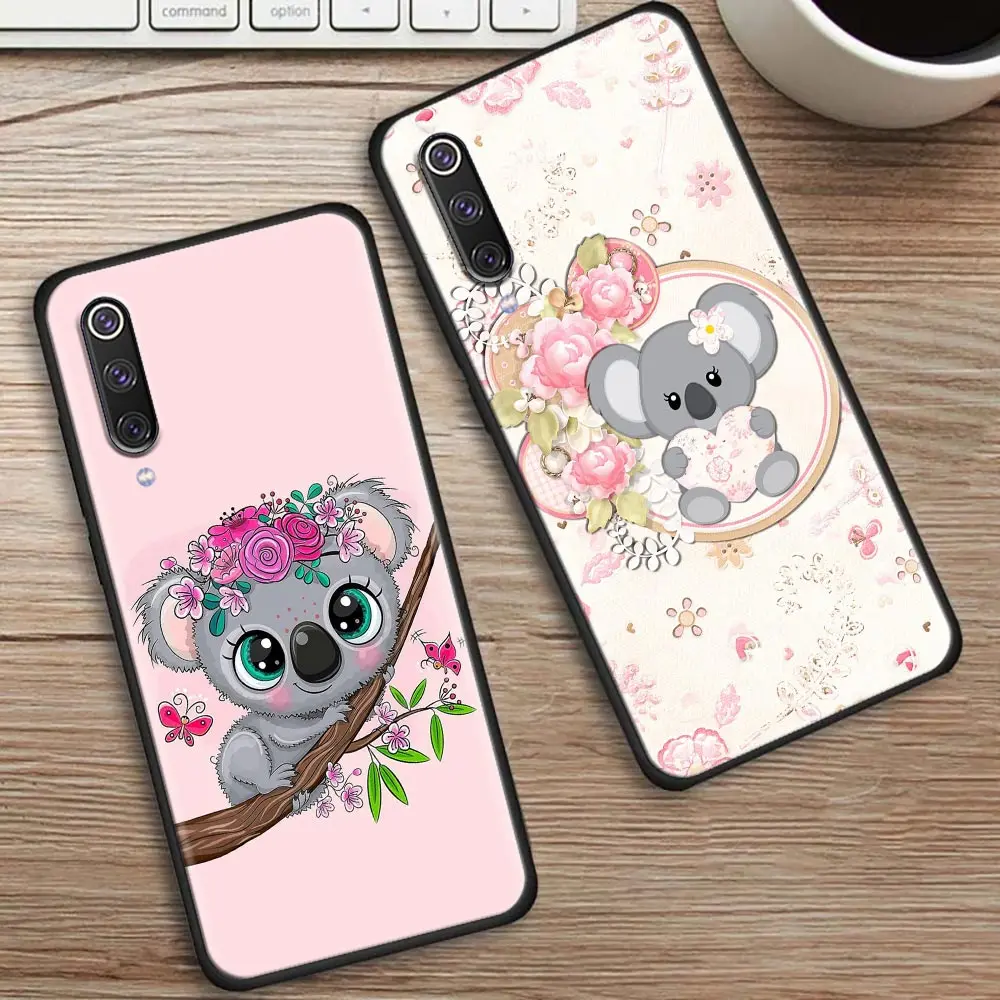 Cartoon Koalitas koala Baby Animal Black Fundas For Xiaomi Mi 9T Pro 10 10T 10s CC9 9 Pro 8 Lite Cases Cover Mi Note 10 Lite 9T