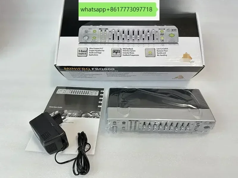 FBQ800 compact 9-segment graphic EQ equalizer feedback suppressor anti howling processor, two handed universal