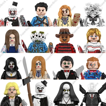 공포 영화 시리즈 애쉬 대 이블 데드 미니 액션 피규어 모델 빌딩 블록 스릴 넘치는 유령 영혼 인형 벽돌 키트 장난감 선물