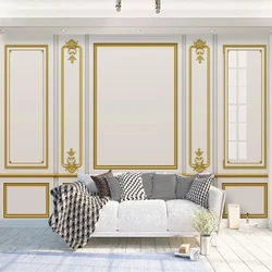 Custom Photo Mural De Parede European Style Plaster 3D Golden Plaid Living Room Sofa Bedroom TV Background Wall Murals Wallpaper