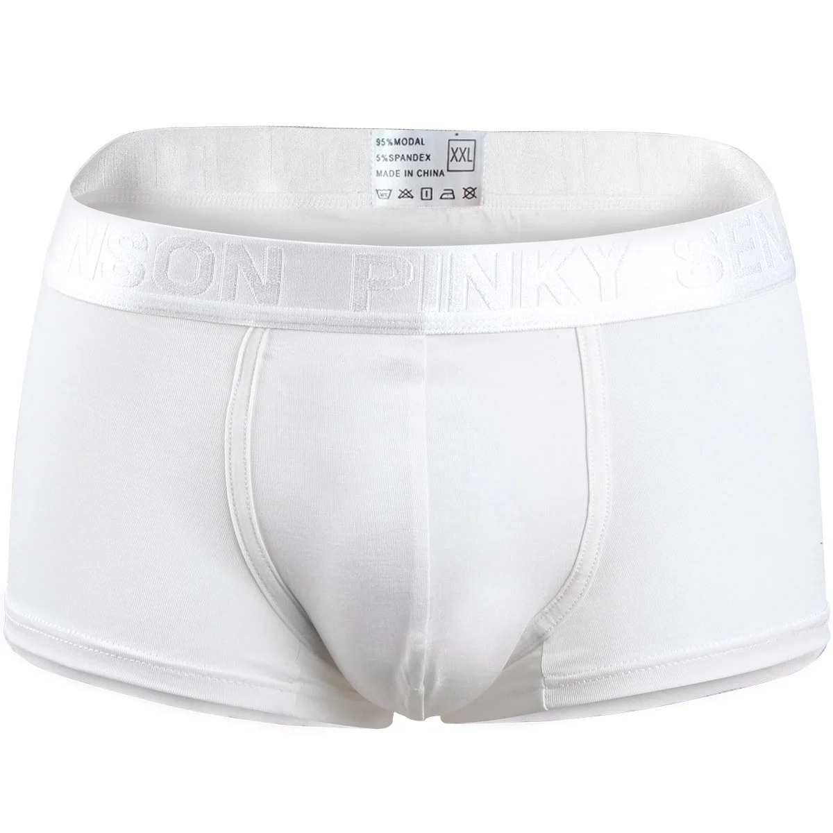 4PCS Men's Simple Solid Color Underwear, Elastic Waist, Breathable, Flat-Angle Pants, Fashionable Letter Belt Design