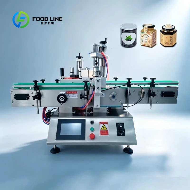 Customized Stainless Steel Desktop Round Bottle Labeling Machine Automatic Sticker Label Applicator Touch Label Applicator