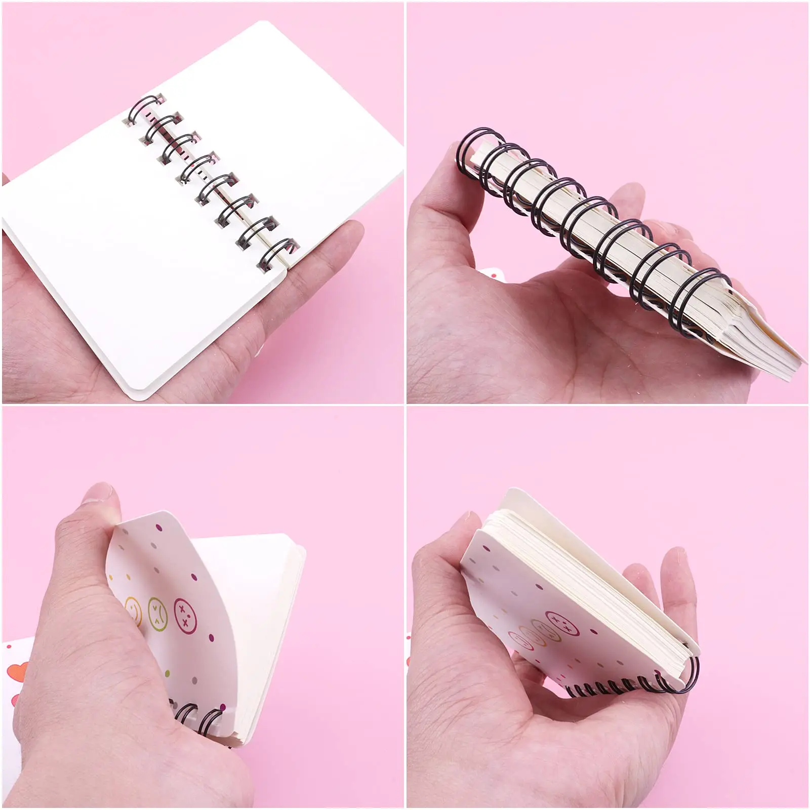 12 Pcs Little Flower Rollover Coil Book Student Mini Portable Loose-leaf Notebook Notepad A7 Pocket Book
