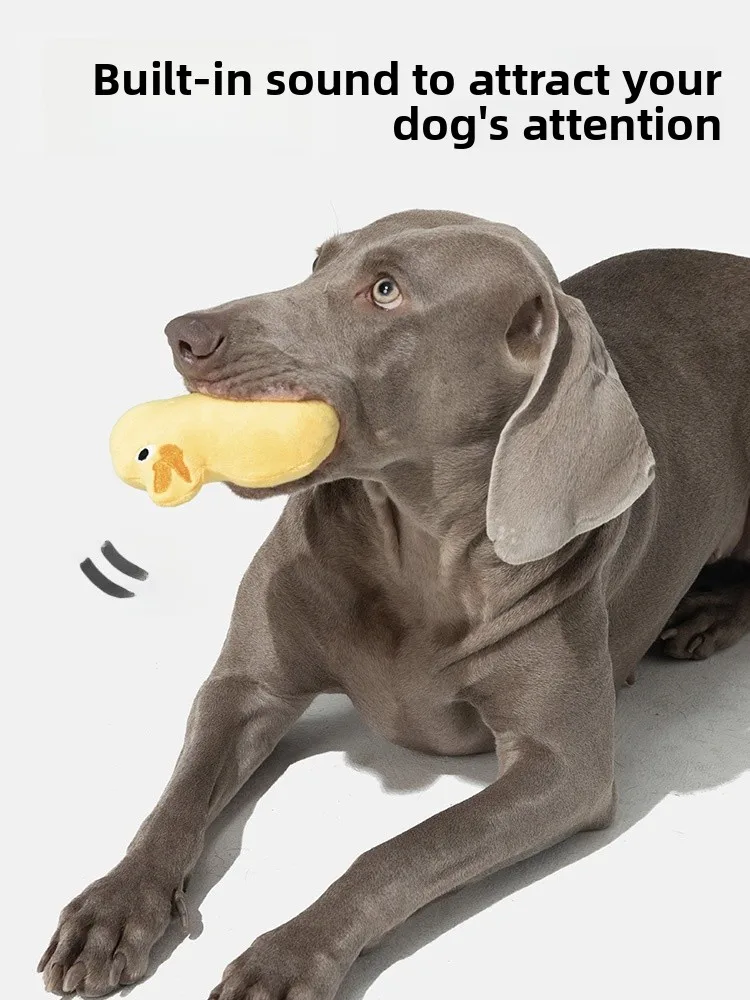 

Интерактивная жевательная игрушка для собак средних пород, издающая звуки, желтая, для самостоятельных игр, для чистки зубов, плюшевая кукла, зоотовары