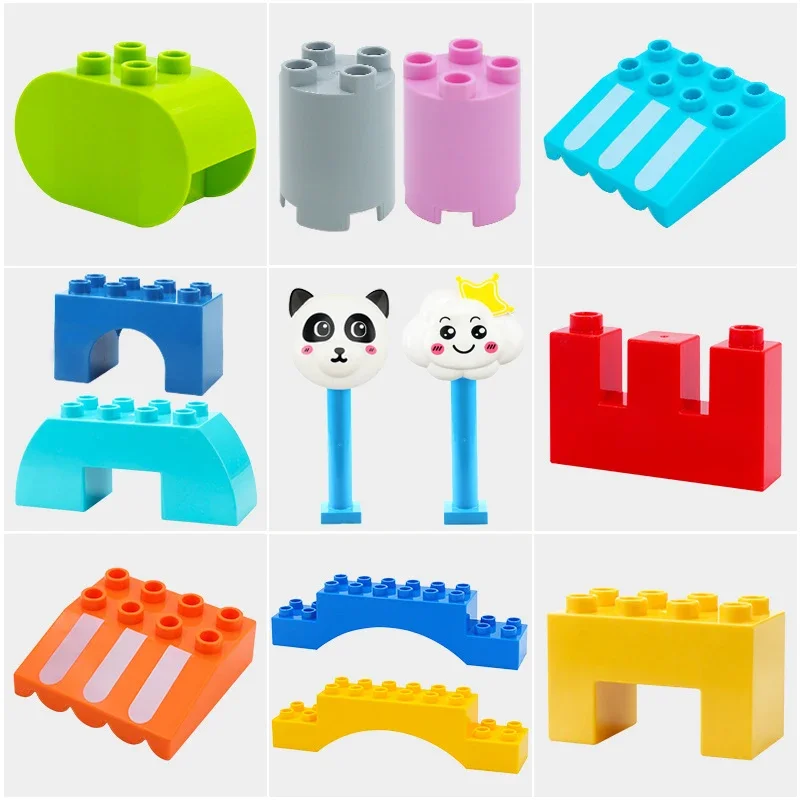 Big Building Blocks Amusement Accessory BridgeAwning Cylinder Hill-type Compatible Big Brick Particle City DIY Toys Kids Gifts