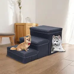 Folding Dog Stairs Dog Ramp Ladder Cave Bed Climbing  Non-slip Multifunctional Dog  Small Dogs Cats Bed