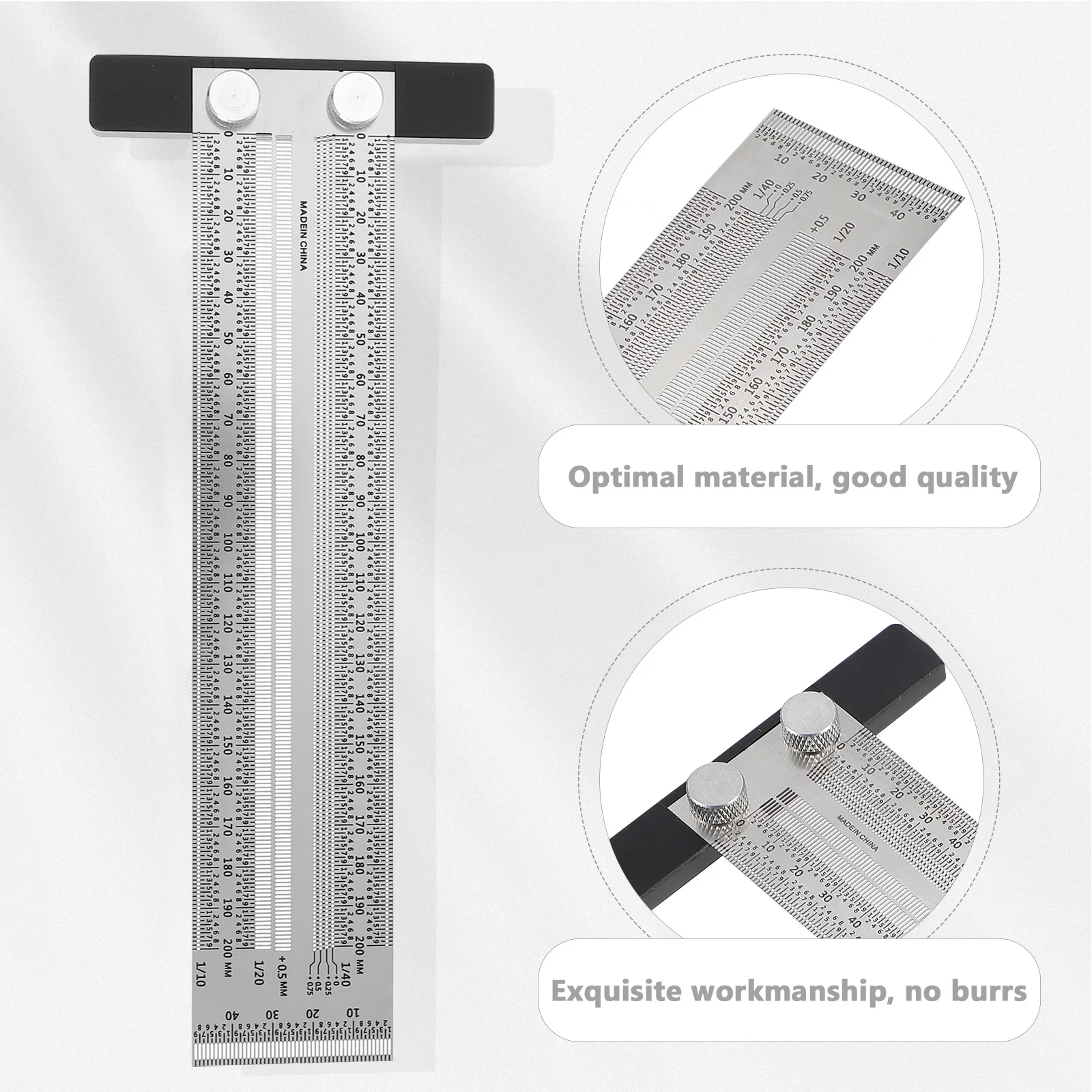

1Pcs Multifunctional Carpentry Ruler Exquisite Workmanship Reasonable Structure Easy Storage for Woodworking Projects