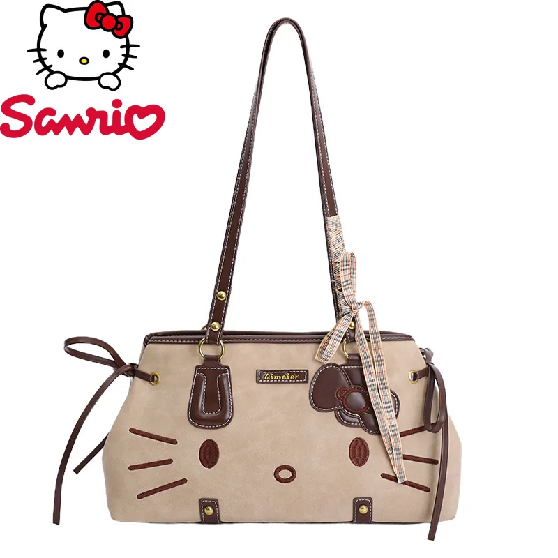 

Hello Kitty New Women's Handbag Luxury Brand Fashion Women's Shoulder Bag Large Capacity Embroidered Cartoon Casual Women's Bag