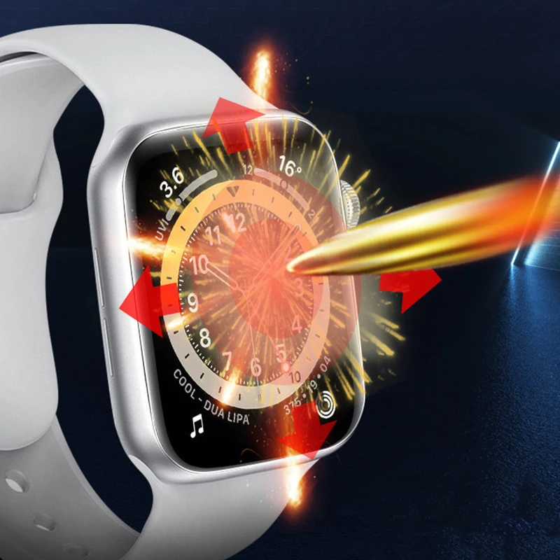 Screen Protector For Apple Watch series 9 8 7 45mm 41mm Accessories Soft Glass 9D HD Full Film iWatch 6 5 3 se 44mm 40mm 42 38mm