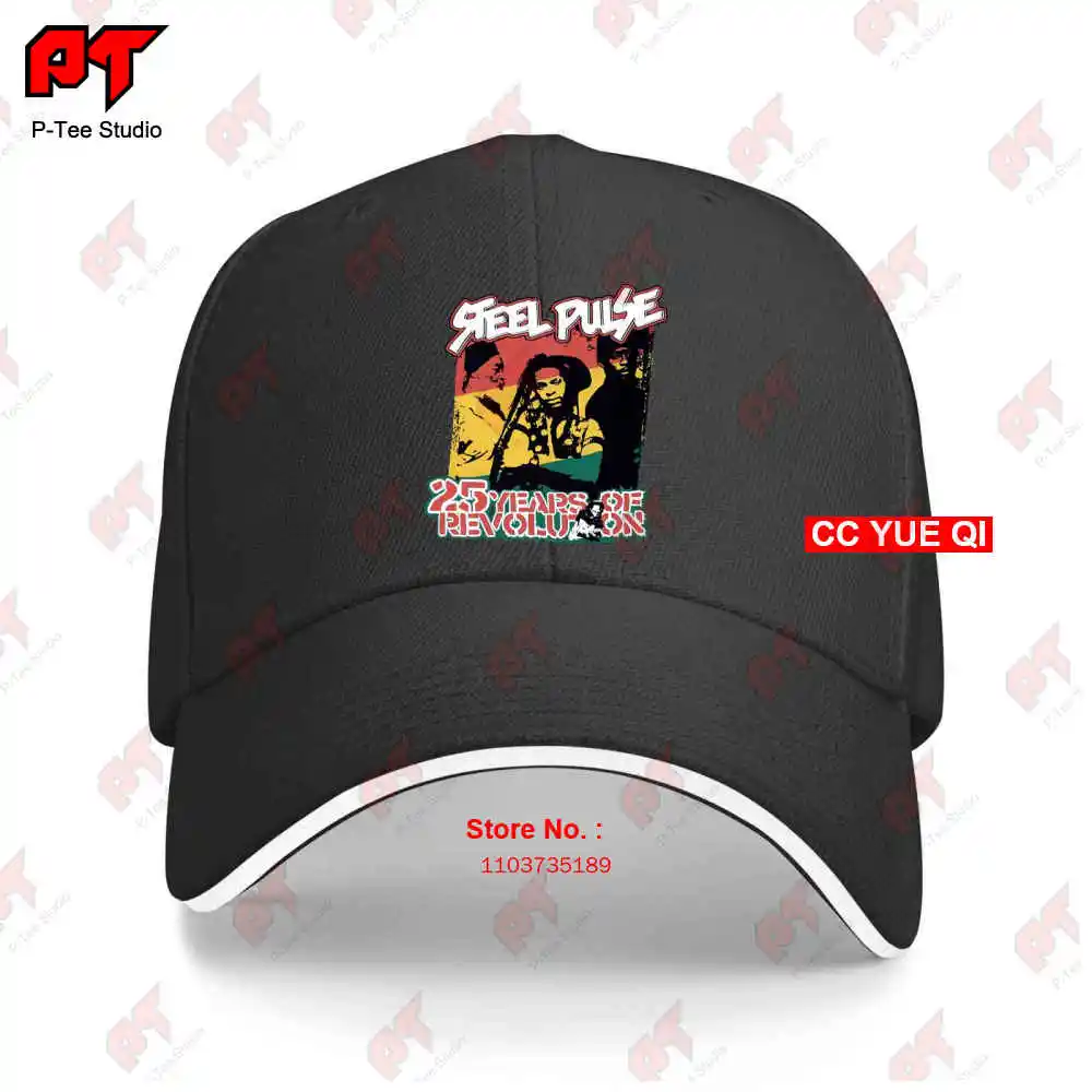 Vintage Y2K Reggae Rasta Band Steel Pulse 25 Years Revolution Baseball Caps Truck Cap 8U90