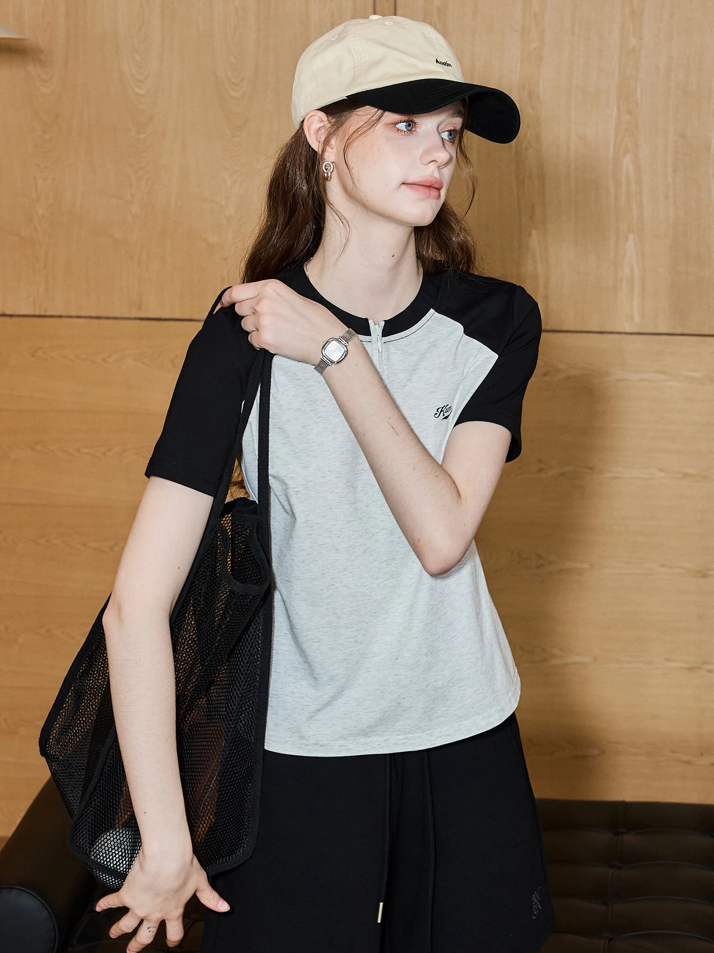 Cooling Sensation Short Sleeve T-Shirt Women's Sporty Style Shoulder Insertion Top Breathable Antibacterial Casual Knitted Co...