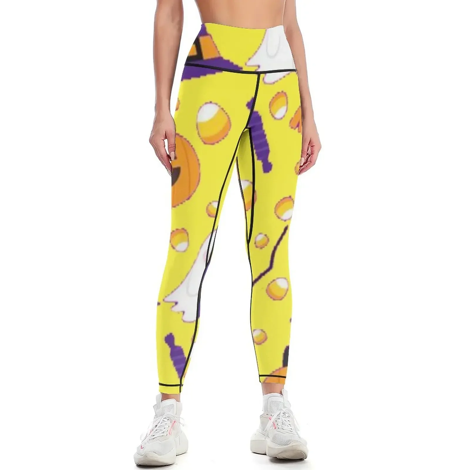 

Halloween Creepy Pumpkins Cats And Skulls Pattern Leggings sports for gym's sportswear legging pants raises butt Womens Leggings