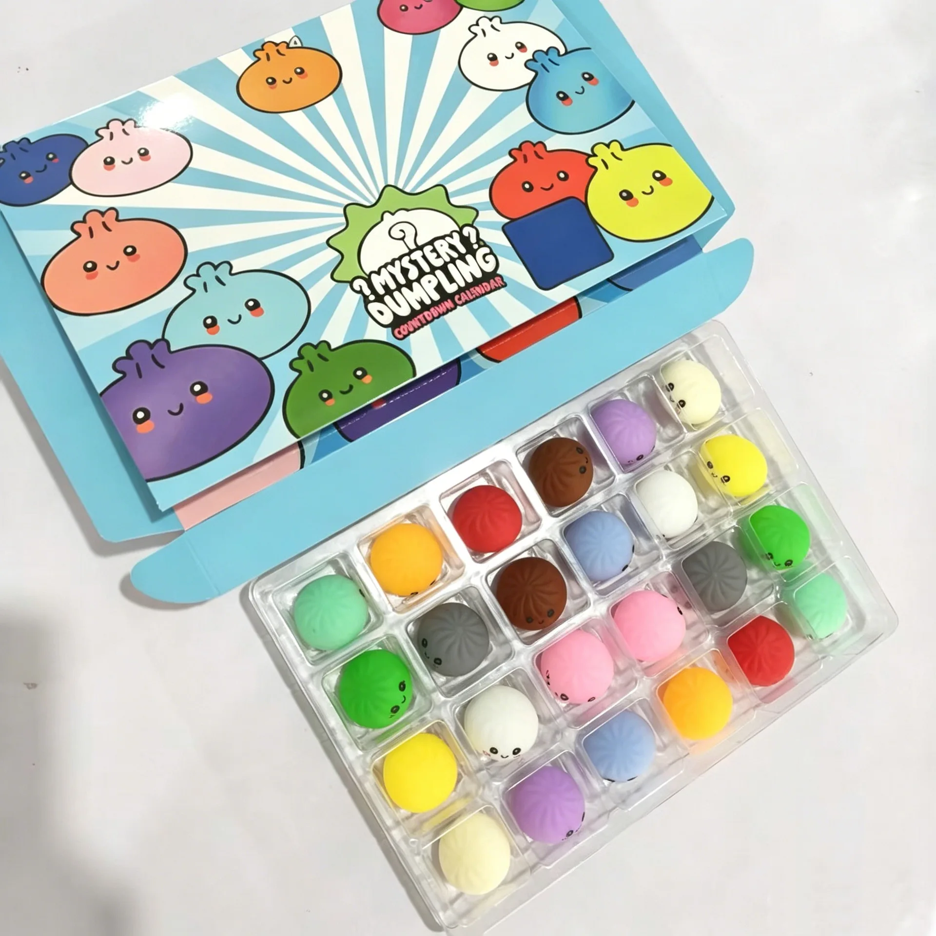24Pcs Colorful Dumpling Stress Balls Fidget Toys Adults Random Surprise Squishies Squeeze Dough Ball Hand Toys Gift image 4
