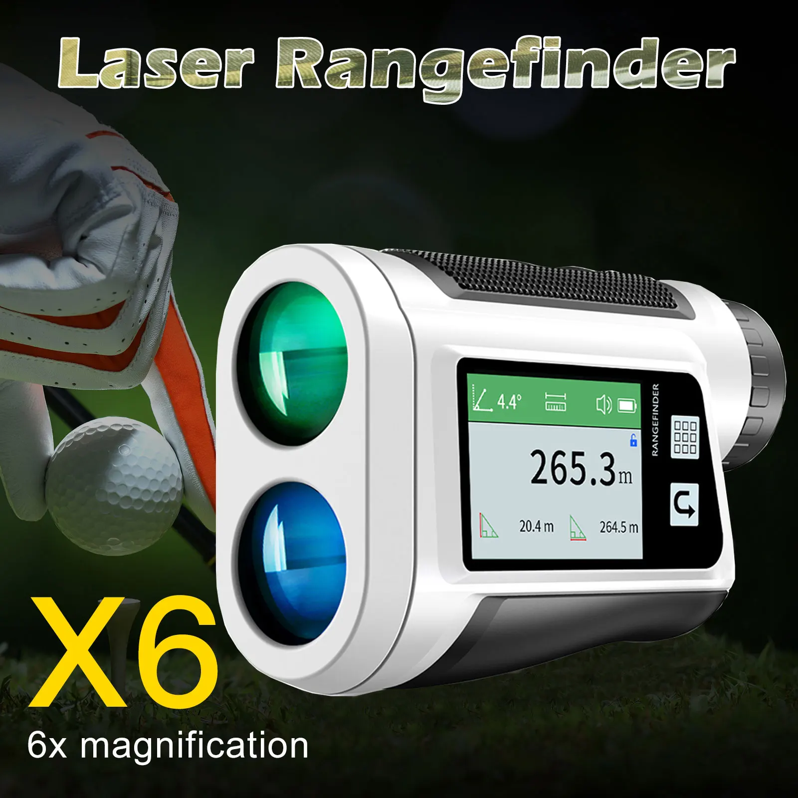 600M - 1500M Laser Rangefinder Monocular Telescope for Golf Hunting Range Finder Distance Meter with Slope Correction Flag Lock