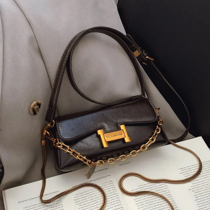 

Модная женская сумка через плечо из натуральной кожи с прочным винтажным стилем в стиле известного дизайнера ​