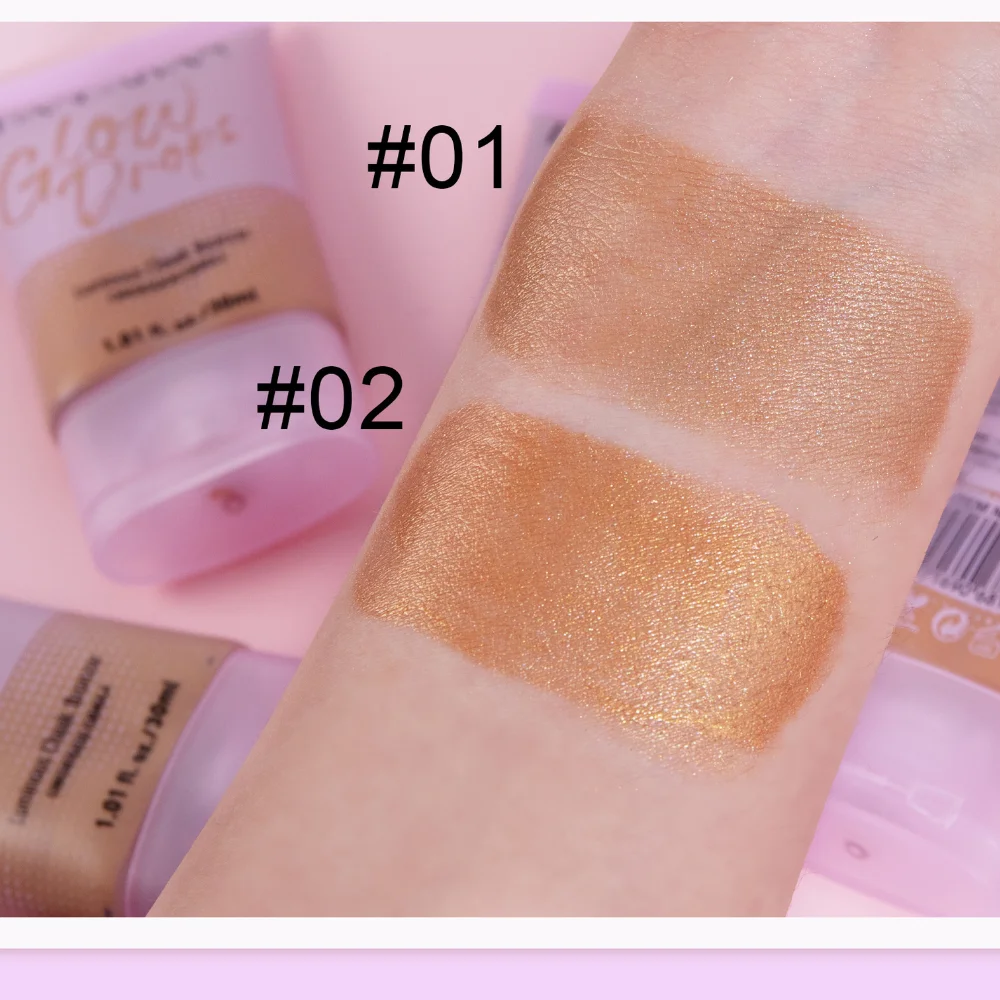 30ml Glitter Liquid Foundation Concealer mit vollständiger Abdeckung, der eine lang anhaltende, schimmernde, wasserdichte Text marker creme für das Körper gesicht pflegt