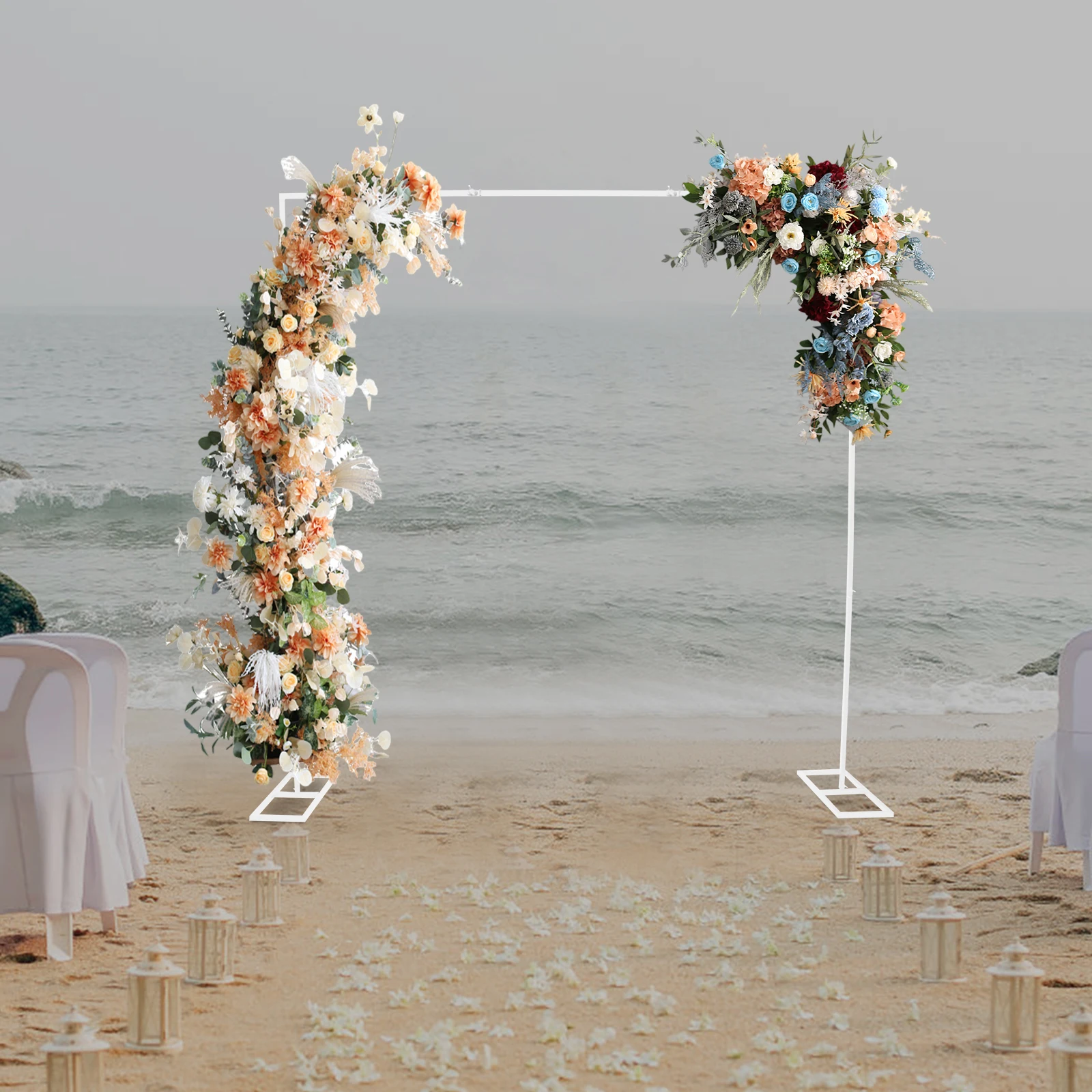 

White Square Backdrop Stand With All Needed Accessories - Modern Style Blends Into Various Scenes, Gift For Party Decoration