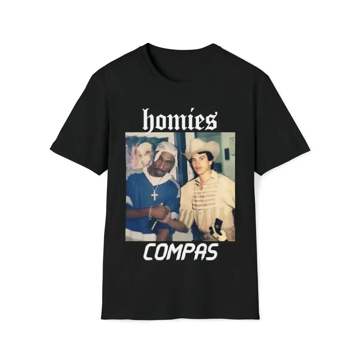 Chalino Sanchez Tupac Together Homies Compas 90's Retro Vintage Unisex T-Shirt