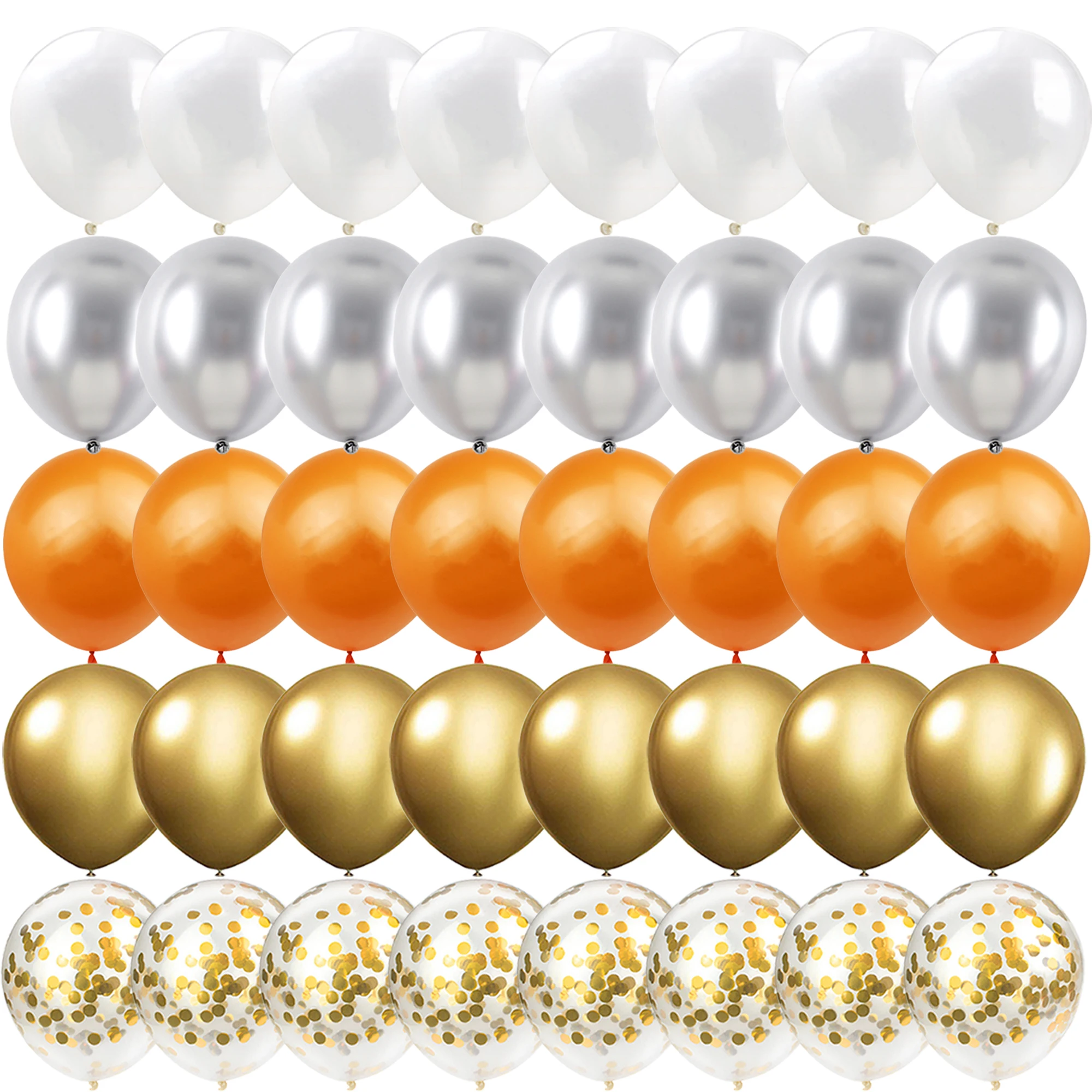 

40PCS 10inch White Orange Gold Balloons Gender Reveal Wedding Valentine's Day Baby Shower Birthday Globos Party Decorations