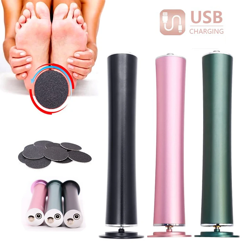 

USB Rechargeable Wireless Electric Foot File Cuticle Callus Remover Machine Pedicure Tools Foot Heel Care Tool With Sandpaper