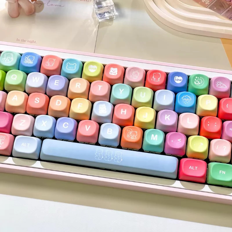 Imagem -03 - Gummy Bear Keycap para Teclado Mecânico Gummy Perfil Moa Pbt Sublimação Térmica de Cinco Lados Opaco Personalizado 133 Chaves