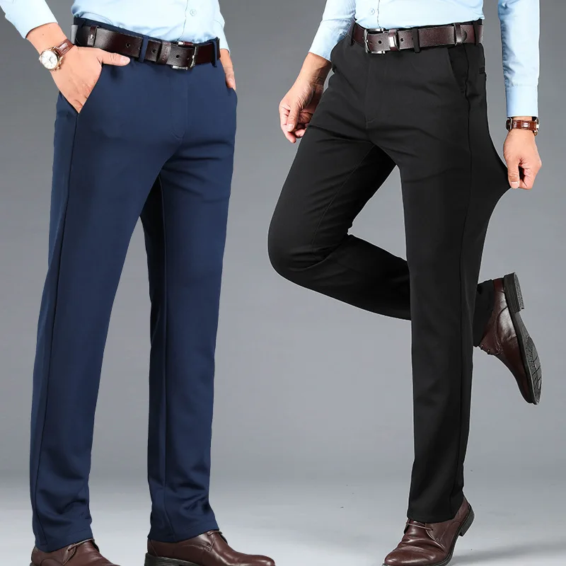 Pantalon amincissant et agrandi pour hommes, tube droit adt, pantalon décontracté, affaires pour hommes d'âge moyen, printemps et été