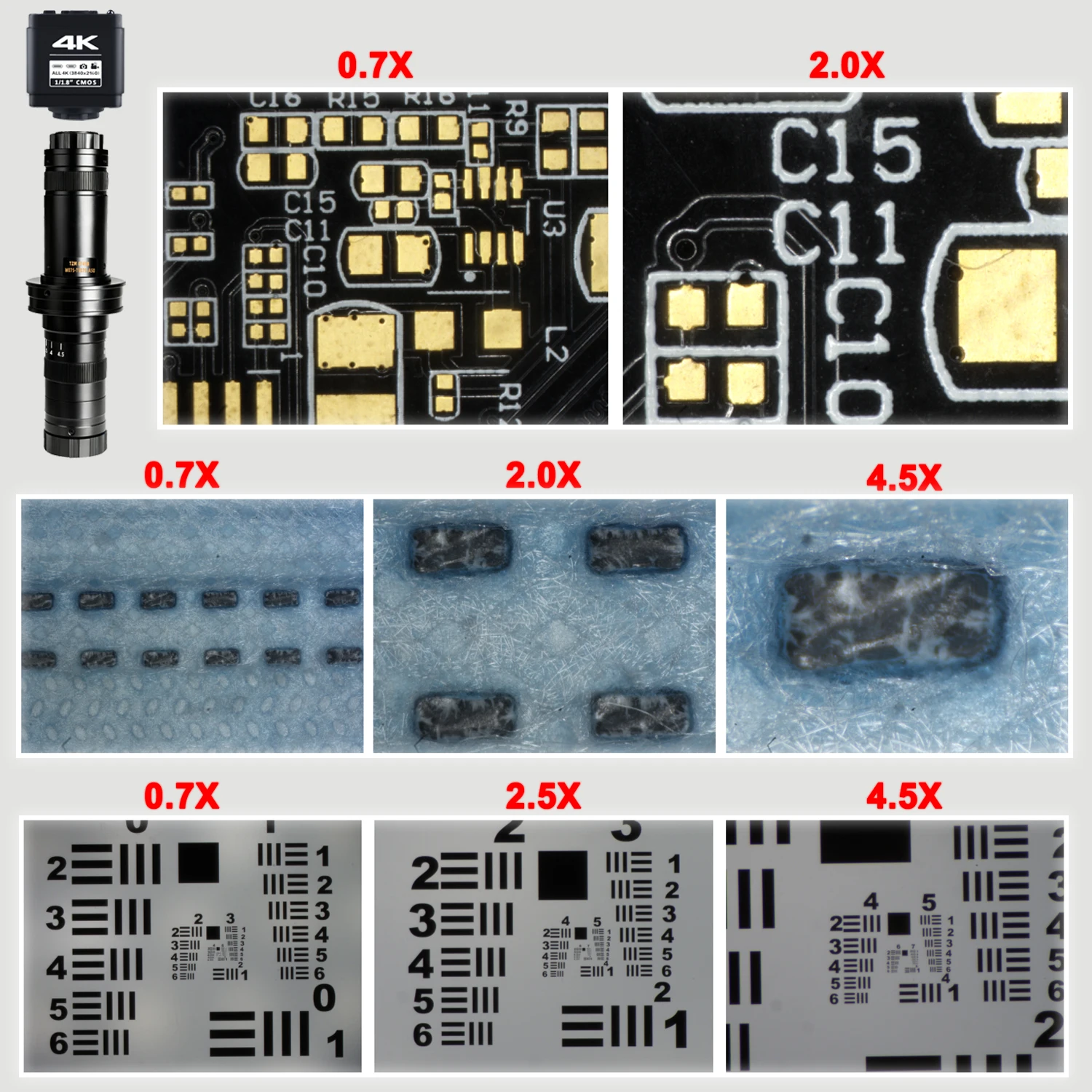 4K Digital Microscope For Soldering, 48MP HDMI USB Microscope Camera With 1/1.8\
