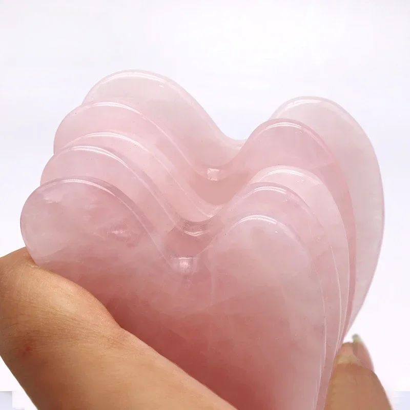Rose Quartz Jade Guasha Board Natural Stone Scraper Chinese Gua Sha Tools For Face Neck Back Body Acupuncture Pressure Therapy