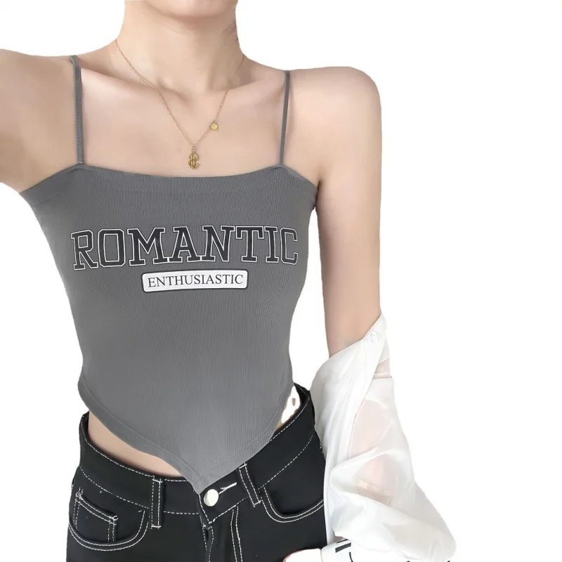 Bra Irregular Spaghetti-Strap Vest One-Piece Chest Pad Outer Wear Tube Top Back Shaping Safety Breathable Bottoming Thin Underwe