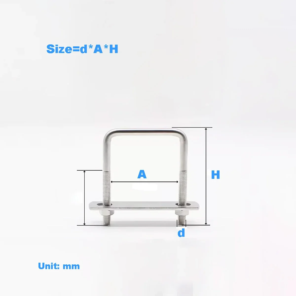 M6M8M10M12 304 Stainless Steel U-Shaped Screw / Right Angle U-Shaped Square Clamp / Square Clamp Pipe Clamp / Bolt